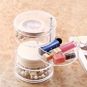 Organisateur de maquillage rotatif à 360 degrés en cristal acrylique