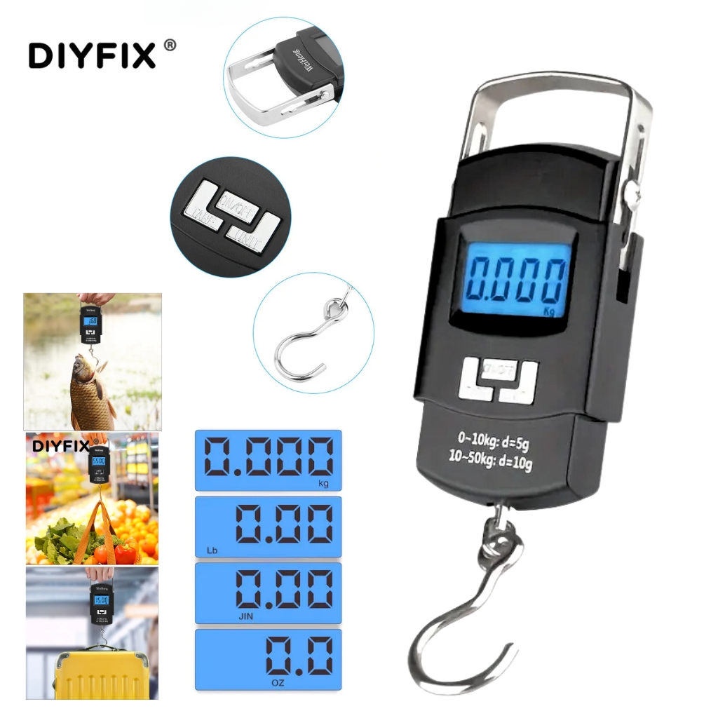 Balance à bagages numérique portable avec écran LCD 50KG10G WH-A08