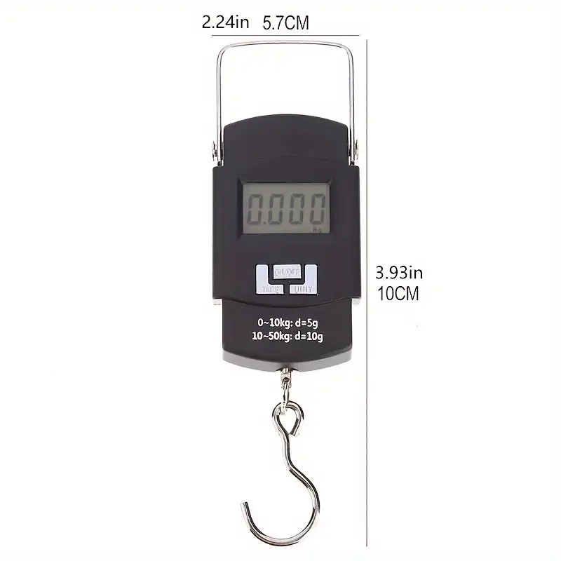 Balance à bagages numérique portable avec écran LCD 50KG10G WH-A08