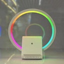 Lampe de chevet avec chargeur sans fil, haut-parleurs Bluetooth rechargeables support de charge rapide