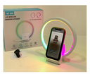 Lampe de chevet avec chargeur sans fil, haut-parleurs Bluetooth rechargeables support de charge rapide