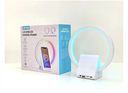 Lampe de chevet avec chargeur sans fil, haut-parleurs Bluetooth rechargeables support de charge rapide