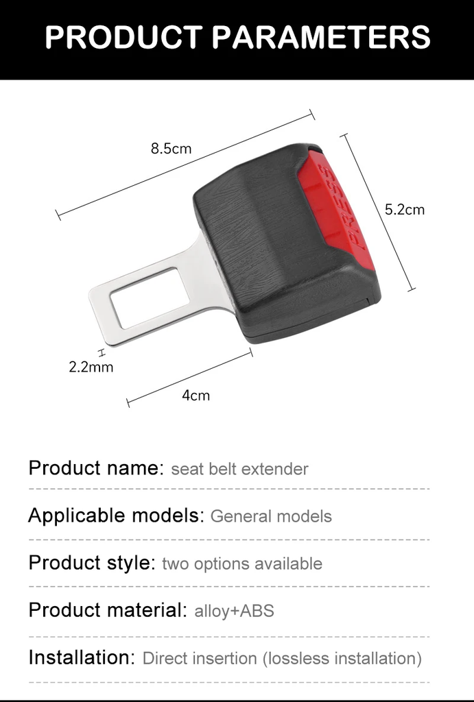 2Pcs Rallonge de ceinture de sécurité de voiture anti-Bip