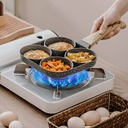 Poêle à crêpes et oeufs avec 4 trous en aluminium antiadhésive