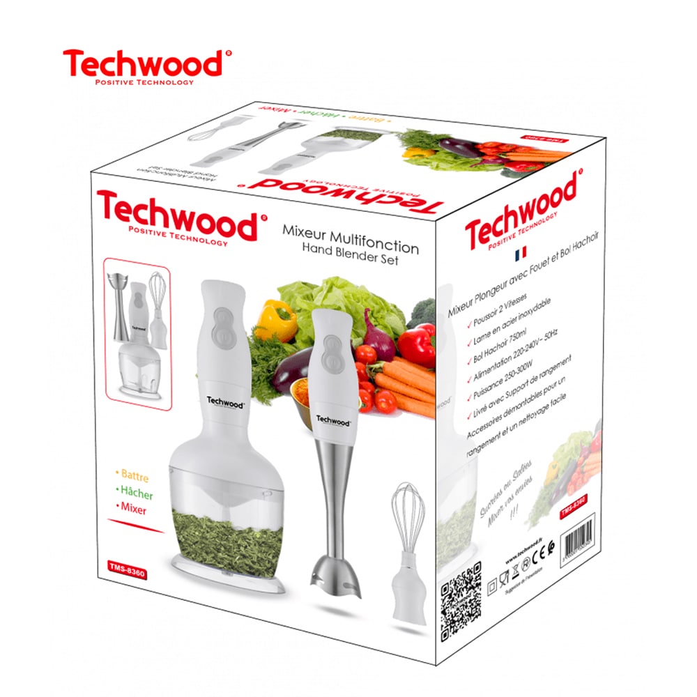 Mixeur Plongeur 300W 3IN1 Techwood TMS-8360