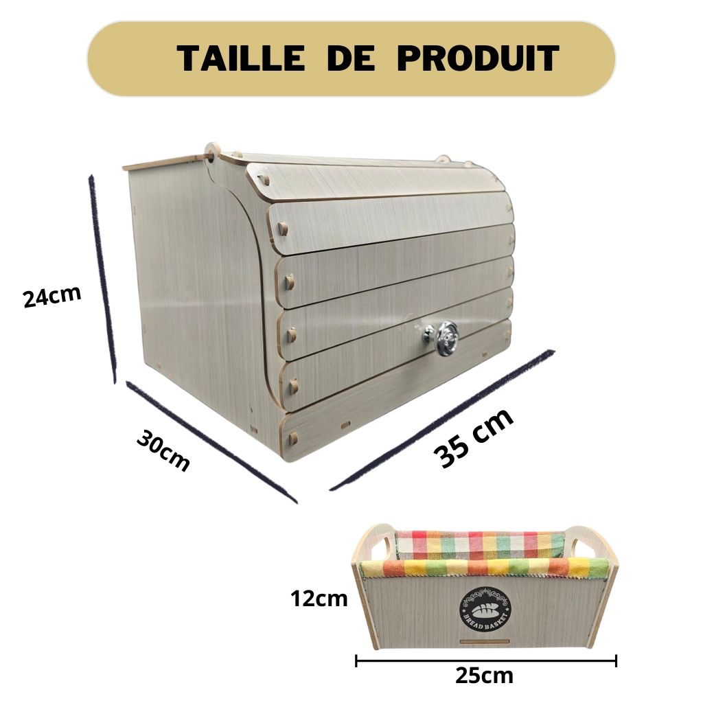 Pack 2in1 Porte Pain et Panie a Pain en bois marbre