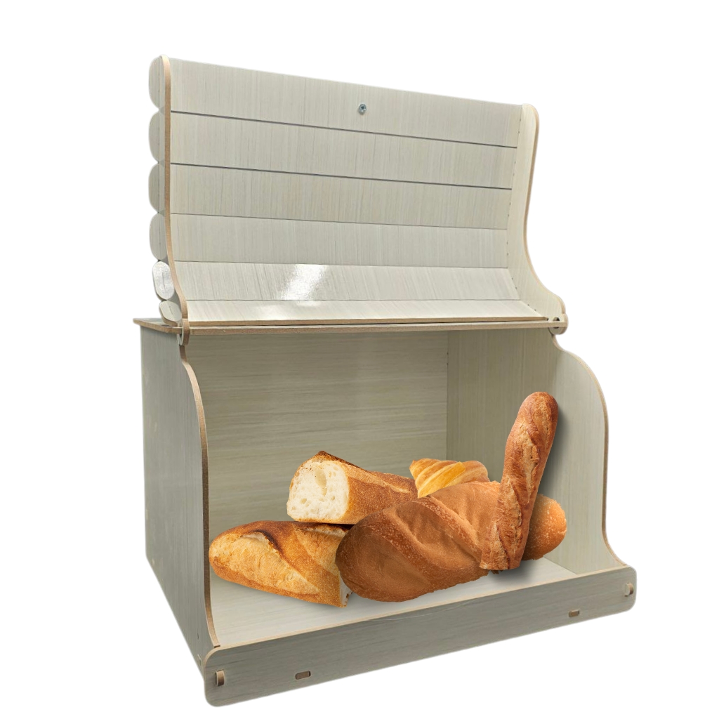Pack 2in1 Porte Pain et Panie a Pain en bois marbre