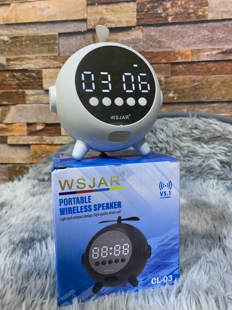 Réveil Numérique à Miroir  Rechargeable avec Haut-parleur Portable Bluetooth 5.0