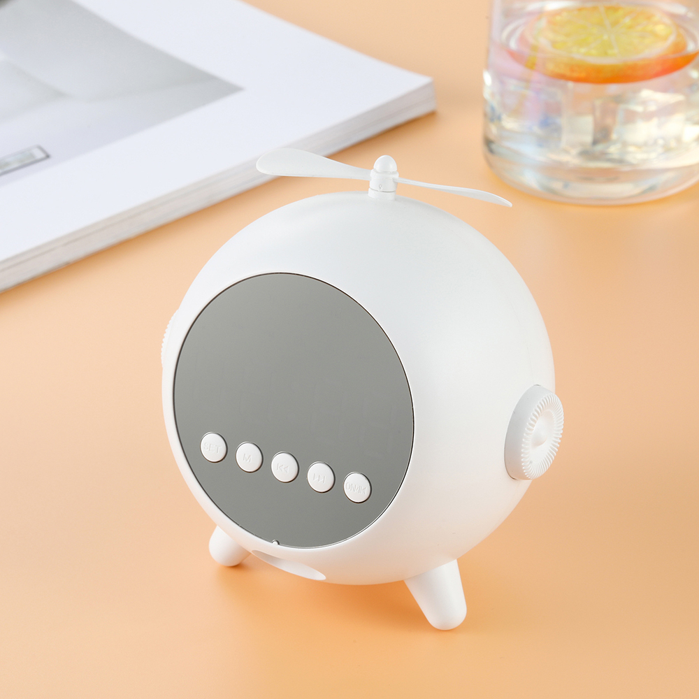 Réveil Numérique à Miroir  Rechargeable avec Haut-parleur Portable Bluetooth 5.0