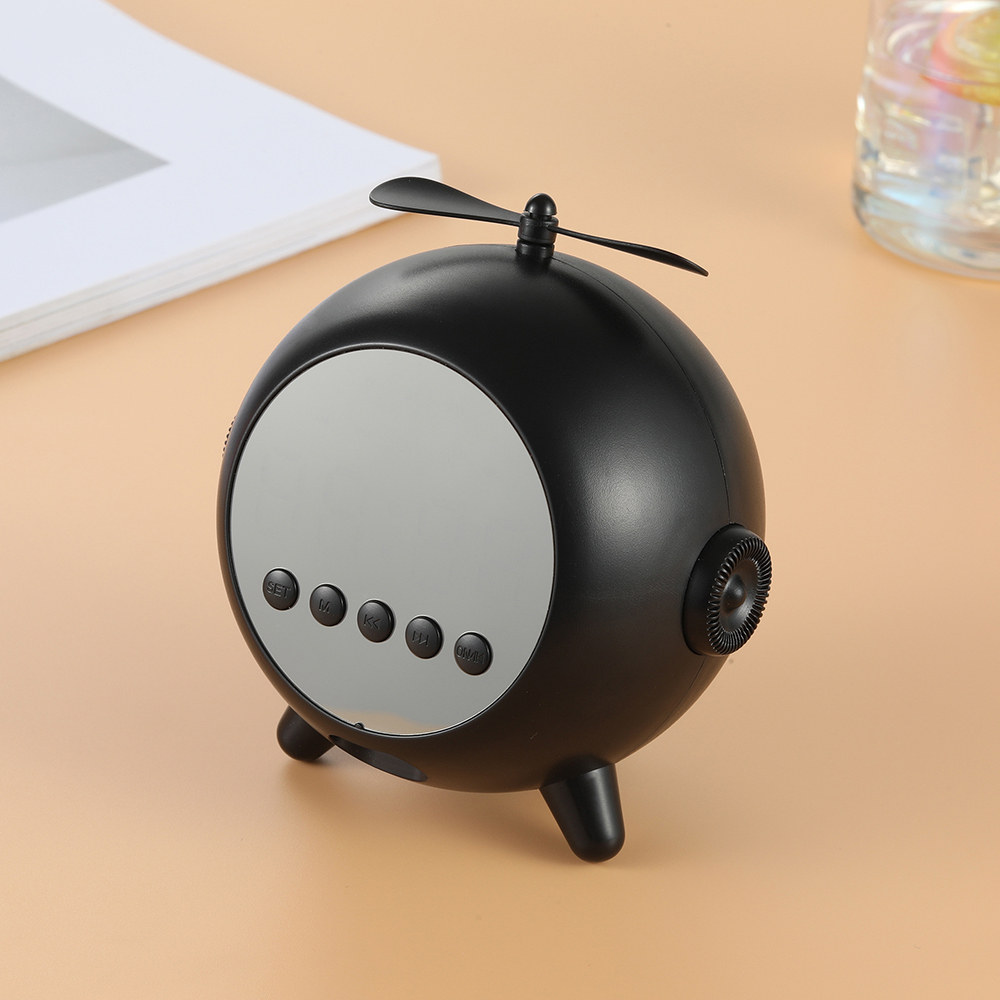 Réveil Numérique à Miroir  Rechargeable avec Haut-parleur Portable Bluetooth 5.0