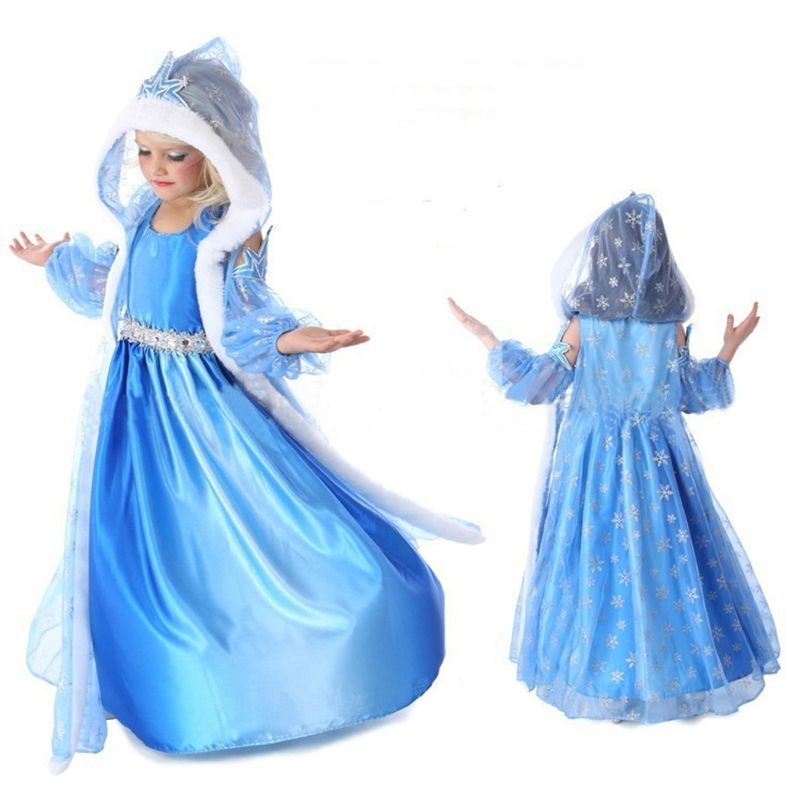 Déguisement Fillette robe elsa La reine des neiges 8 – 13 ans