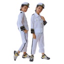 Costume Capitan Marine pour Enfant 5-7 ans Chemise, Pantalon, Chapeau,