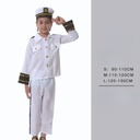 Costume Capitan Marine pour Enfant 5-7 ans Chemise, Pantalon, Chapeau,