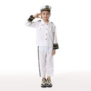 Costume Capitan Marine pour Enfant 5-7 ans Chemise, Pantalon, Chapeau,