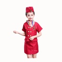 Costumes hôtesse de l'air pour Enfants, Uniformes d'Aviation, 4 Pcs