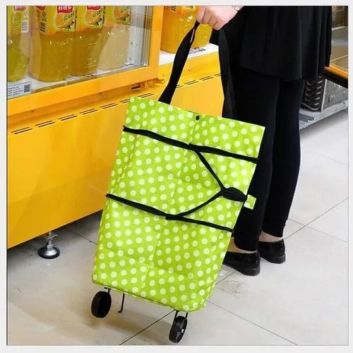 Chariot et sac de courses pliable en tissu Oxford flexible avec roulettes pliables pour économiser de la force