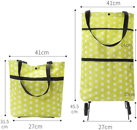 Chariot et sac de courses pliable en tissu Oxford flexible avec roulettes pliables pour économiser de la force