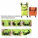 Chariot et sac de courses pliable en tissu Oxford flexible avec roulettes pliables pour économiser de la force