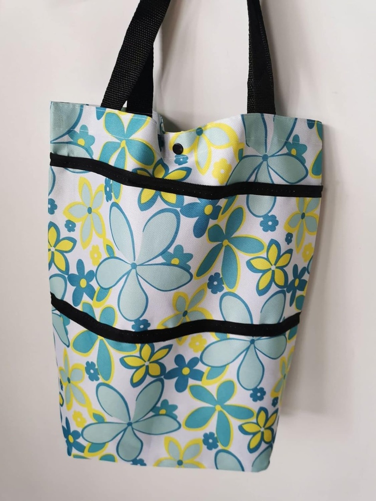 Chariot et sac de courses pliable en tissu Oxford flexible avec roulettes pliables pour économiser de la force
