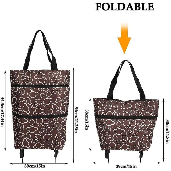 Chariot et sac de courses pliable en tissu Oxford flexible avec roulettes pliables pour économiser de la force
