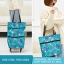 Chariot et sac de courses pliable en tissu Oxford flexible avec roulettes pliables pour économiser de la force