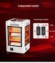 Chauffage Soufflant 2000 W, 360 Degrés, Électrique Eco, Faible Consommation avec 5 Poignées, 5 Modes (400 W-2000 W) - Blanc