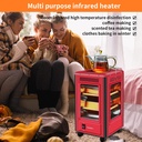Chauffage Soufflant 2000 W, 360 Degrés, Électrique Eco, Faible Consommation avec 5 Poignées, 5 Modes (400 W-2000 W) - Blanc