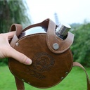 Bouteille d’Eau Douce en Acier Inoxydable de 1.2L Avec Sac en cuir -  قارورة مشروبات من الفولاذ المقاوم للصدأ مع حزام جلدي