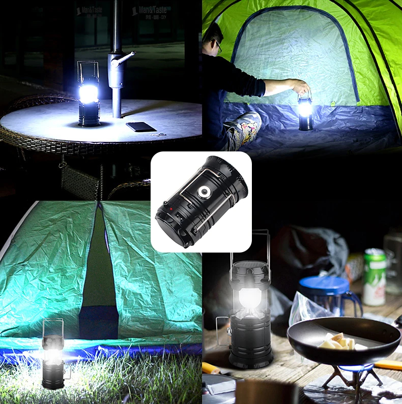 Lampe de Camping 2IN1 Rechargeable Solaire Pliable YD-3589