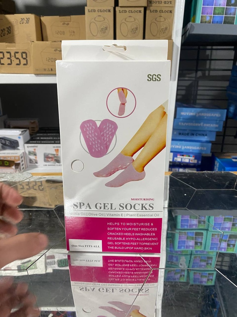 Chaussettes en Gel de Silicone réutilisables, masque pour les pieds, hydratant, blanchissant, exfoliant - جوارب من جل السيليكون لترطيب و تبييض و تقشيير القدم