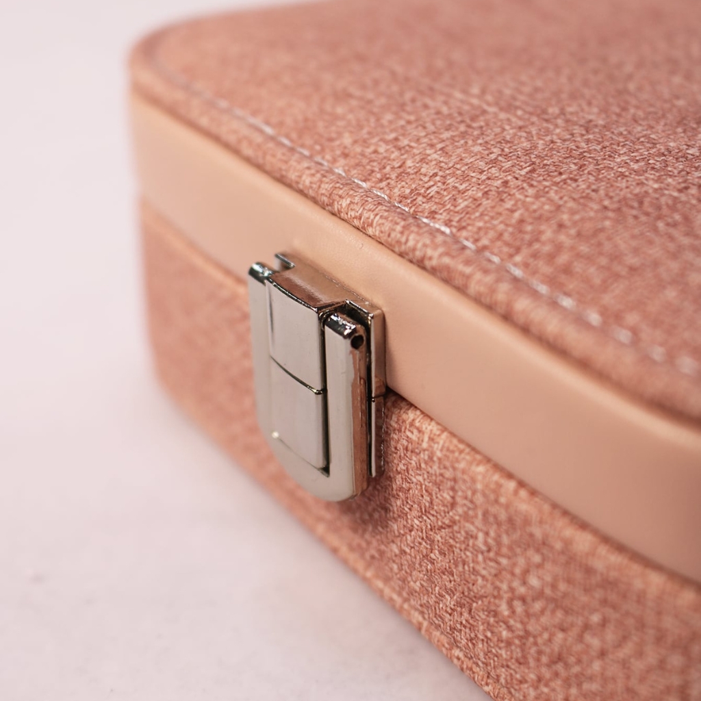 Boîte de rangement de bijoux avec miroir portable en Cuir Pu GM