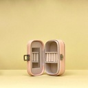 Boîte de rangement de bijoux avec miroir portable en Cuir Pu GM
