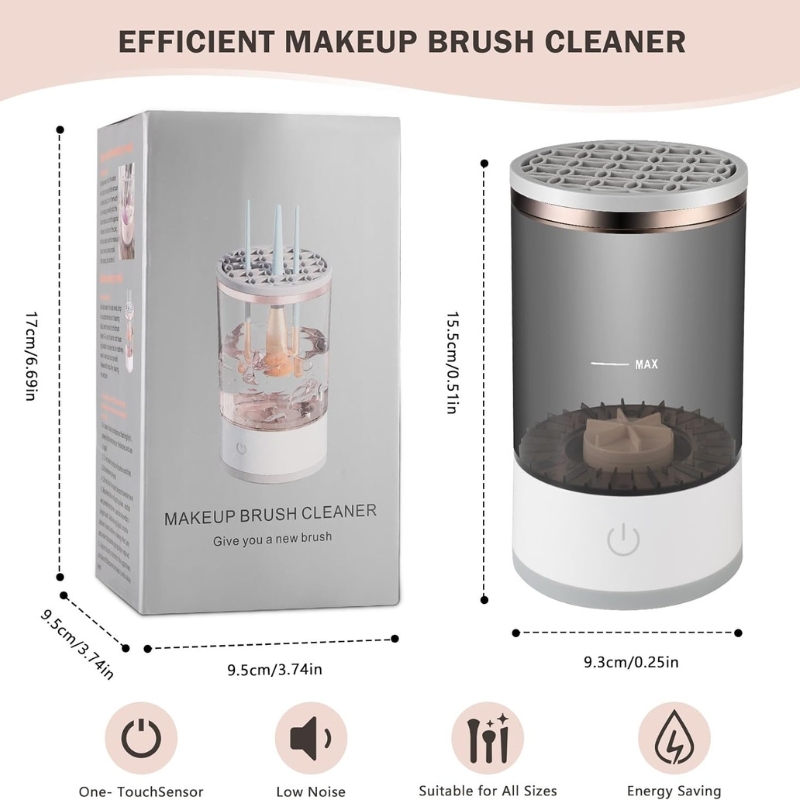 Machine de nettoyage de pinceaux maquillage électrique portable 3en1 - منظف ​​ومجفف فرش المكياج الأوتوماتيكي