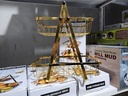 Panier à fruits et légumes 2 niveaux avec poignée en bois support en métal - doré