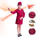 Costumes pour Enfants, Uniformes d'Aviation, 4 Pieces hôtesse de l'air