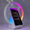 Lampe de chevet avec chargeur sans fil, haut-parleurs Bluetooth rechargeables support de charge rapide