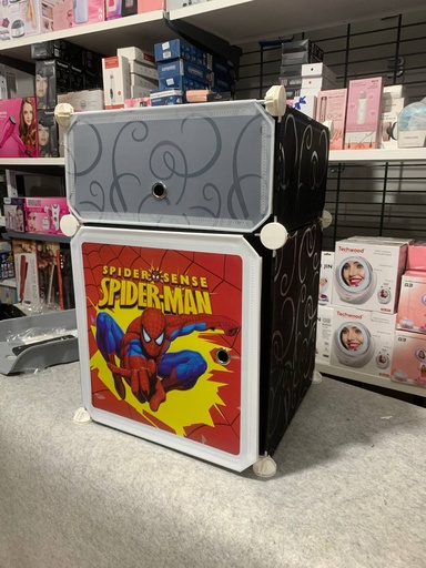 Armoire de table de chevet pour enfants étanche à 2 portes Spider man