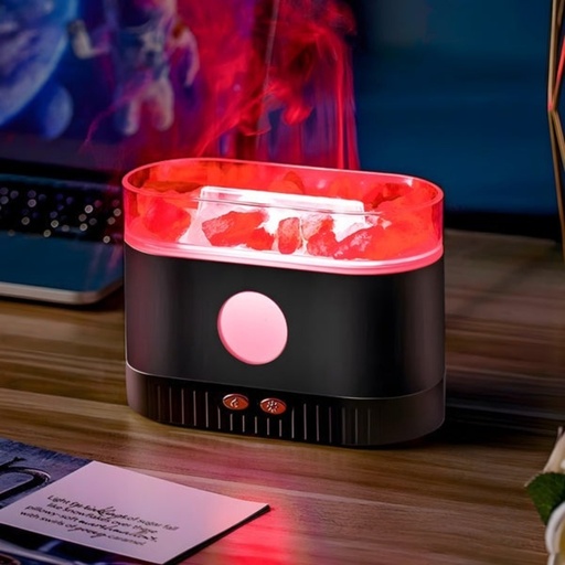 Humidificateur flamme multicolore des huiles essentielles aromatiques en pierre de sel 200ml -